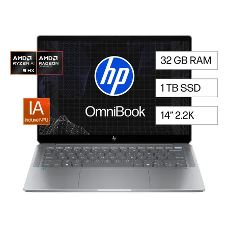 Notebook Hp Omnibook Ultra 14-fd0001la Amd Ryzen Ai 9 16GB RAM 1TB SSD Windows 11 Home.