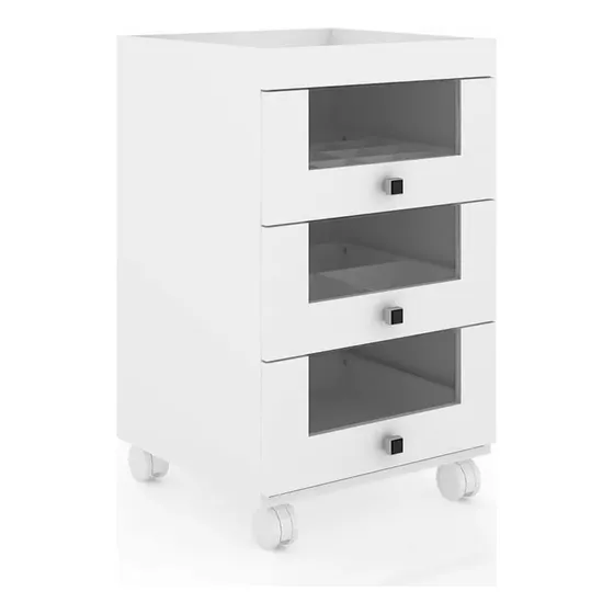 Carro Organizador Maquillaje 3 Puerta Con Ruedas Tecnomobili Color Blanco
