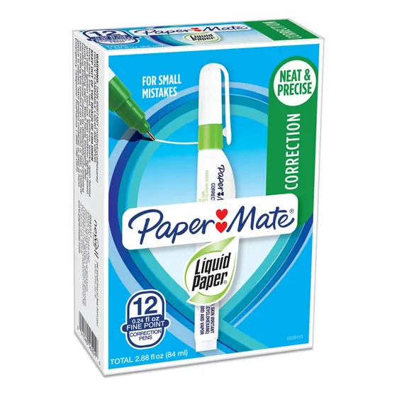 Lápiz Corrector Liquid Paper 7ml Set X12