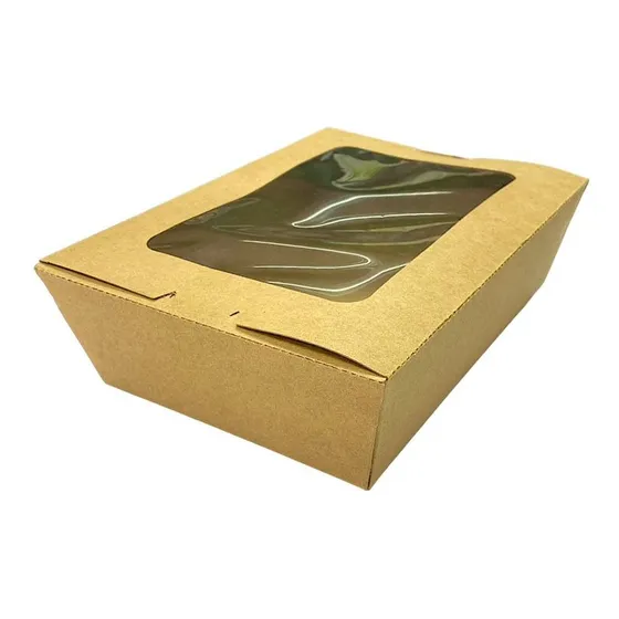 Caja De Carton Kraft Antigrasa Para Comida (50 Und)