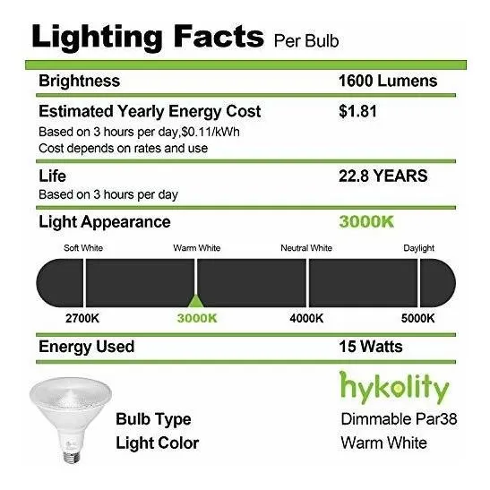 Hykolity Bombilla Led Para Exterior Resistente Agua
