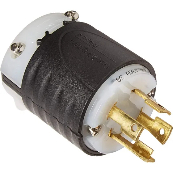 Clavija Media Vuelta 3p+t 30amp 480vac Nema L1630-p Legrand Color Negro