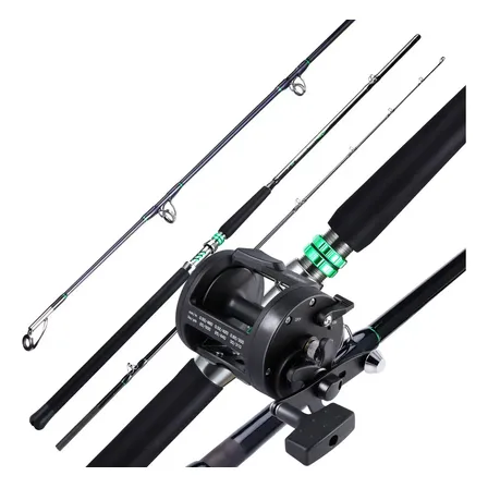 Kit Carretilha Perfil Alto 20kg E Vara De Pesca Sougayilang 2,18m Kit Direito