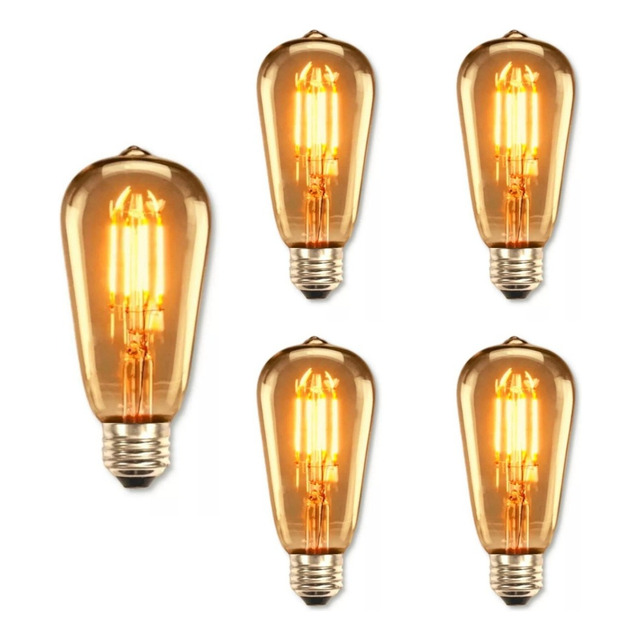 Kit 5 Lâmpadas Led Homefy St64 Cor Branco-quente 4w 2400k 360lm Kit 5 Lâmpadas Led Homefy St64 Cor Branco-quente 4w 2400k 360lm