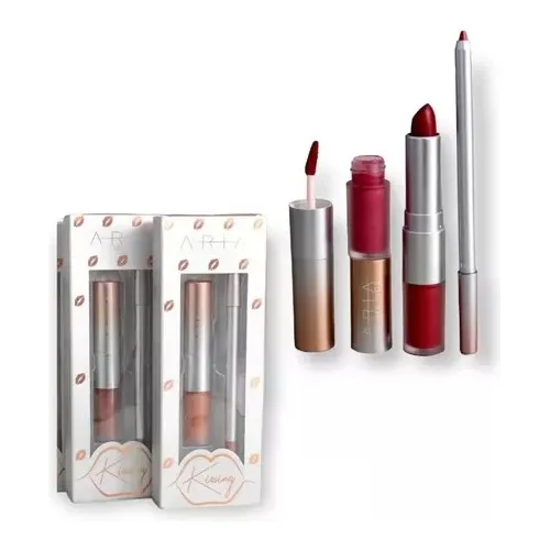 Kit Labial Semi Matte Delineador Kissing Aria