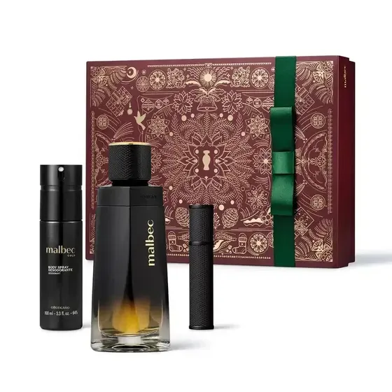 Kit Presente Natal Malbec Gold (3 itens) 2026 O Boticário
