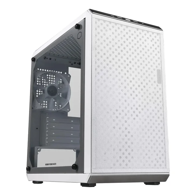 Cooler Master Q300l V2 - Torre Micro Atx Blanca, Filtro De Polvo Con Patrón Magnético, Usb 3.2 Gen 2x2 (20 Gb), Vidrio Templado, Enfriadores De Cpu Máx. 159 Mm, Gpu Max 360 Mm, Flujo De Aire