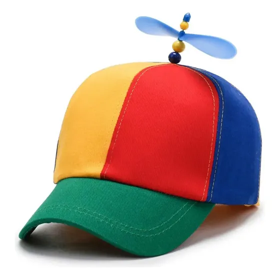 Py Divertido Sombrero De Helicóptero Con Hélice Y Arcoíris