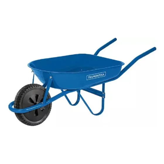 Carretilla De Metal Azul Rueda Maciza Tramontina - Tyt