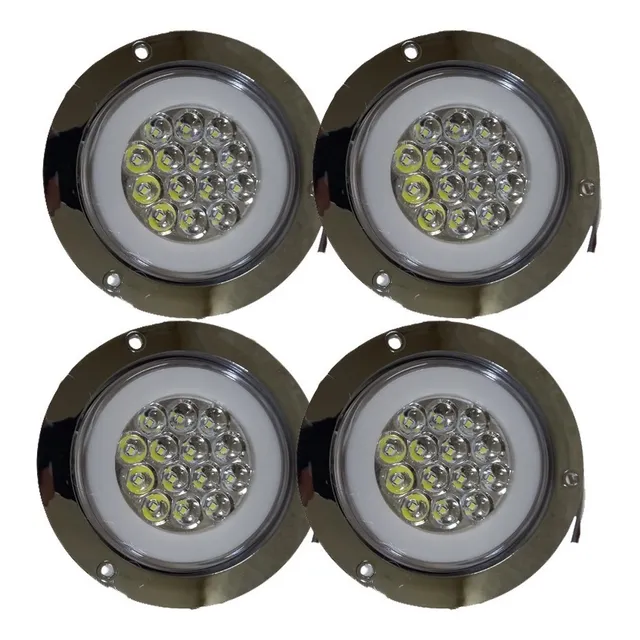 Mica Stop Redondo 4 Pulgadas 14 Led 12v/24v Camion Universal