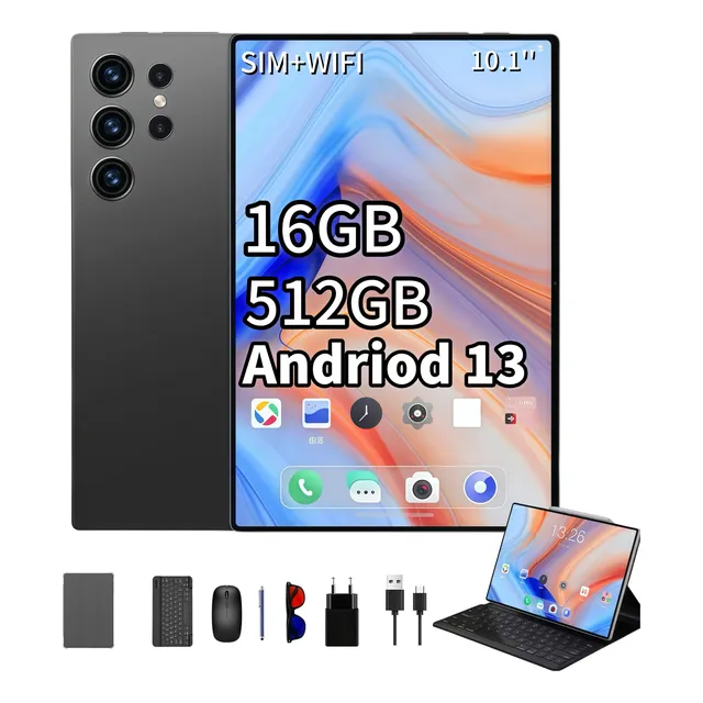 Tableta Android Tablet 10.1'' 16+512gb Con Teclado 2 Sim Gps