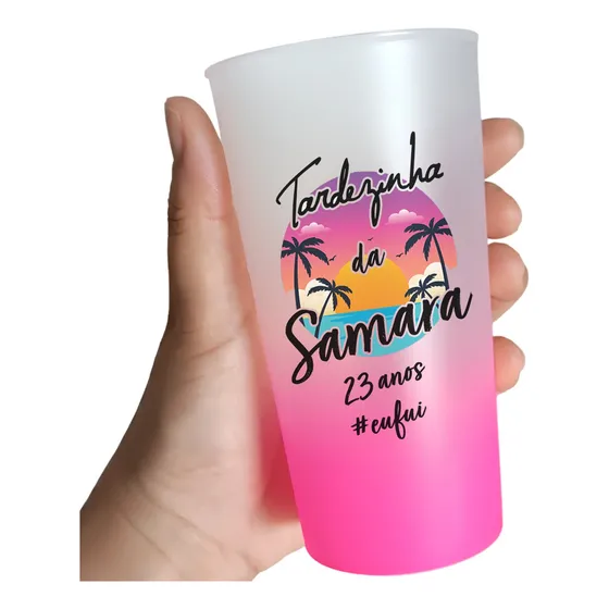 25 Copo Eco Plastico 400ml Personalizados Degradê