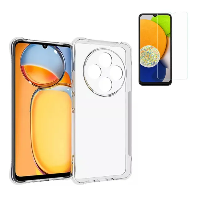 Funda Para Xiaomi Redmi 14c Transparente Protector Y Vidrio