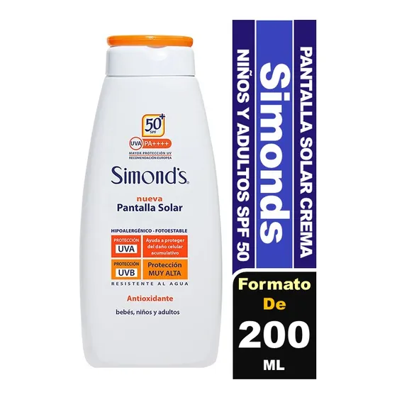 Simond's Pantalla Solar Spf50 Crema Bebe Niños Adultos 200ml