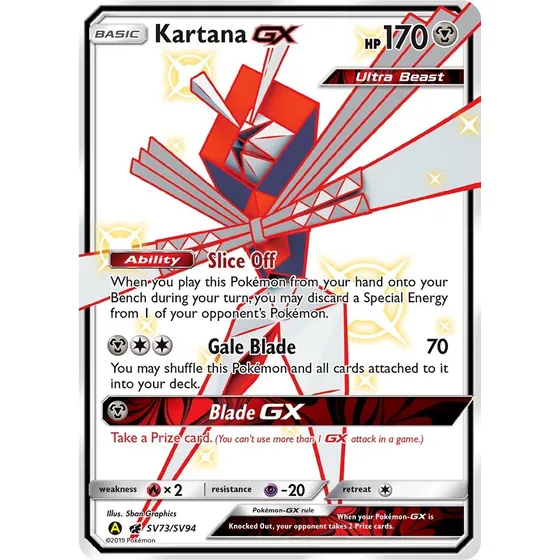 Cartas Pokemon Kartana Gx Sv73/sv94 Shiny Hidden Fates Hif