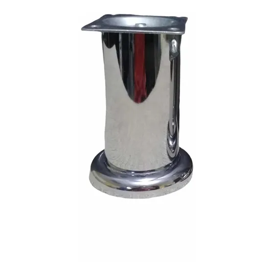 Pata Cromada Tubular 10 Cm Mueble Cama Sofá