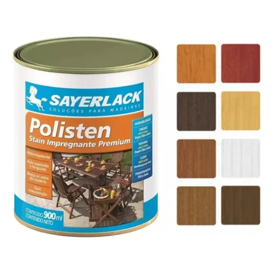 Verniz Polisten Stain Cores Impreg Madeira 900ml Sayerlack
