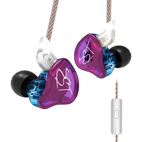 Auriculares Kz Zst In Ear , Intraurales , 3.5mm , Con Micrófono , Color Purpura