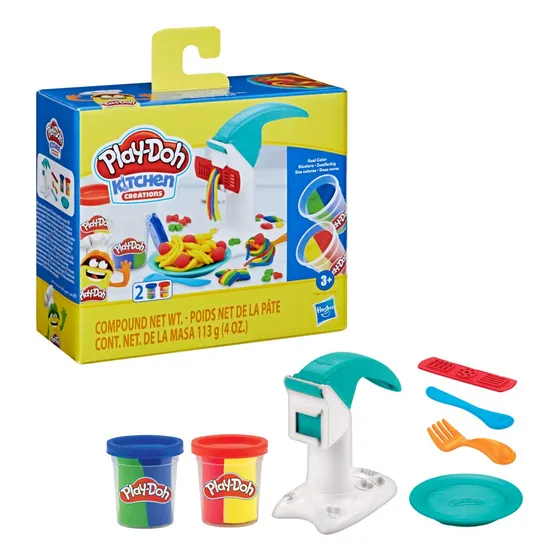 Massinha Play Doh Macarrão Mágico - Hasbro F3465 Cor AZUL, VERDE, AMARELO E VERMELHO