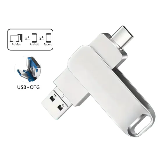 Pendrive Usb 2.0 Flash Drive Otg Tipo C Micro V8 Celular 