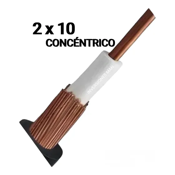 Conductor Concentrico 2x10 Cable Nacional 100% Cobre  