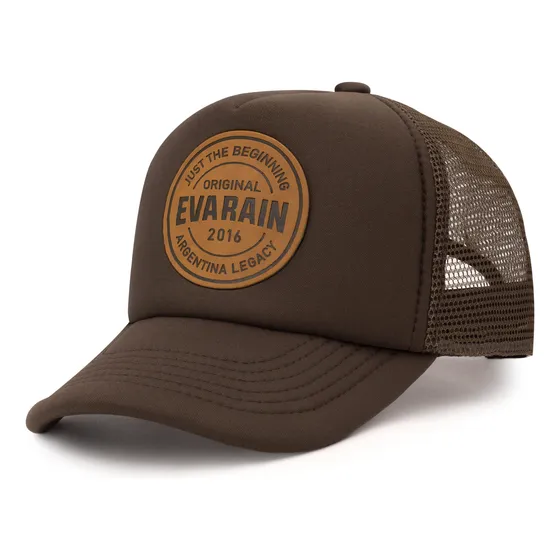 Gorra Cuero Trucker Marron Vintage Retro Eva Rain® 