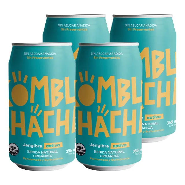 4x Kombuchacha Jengibre Lata 350cc