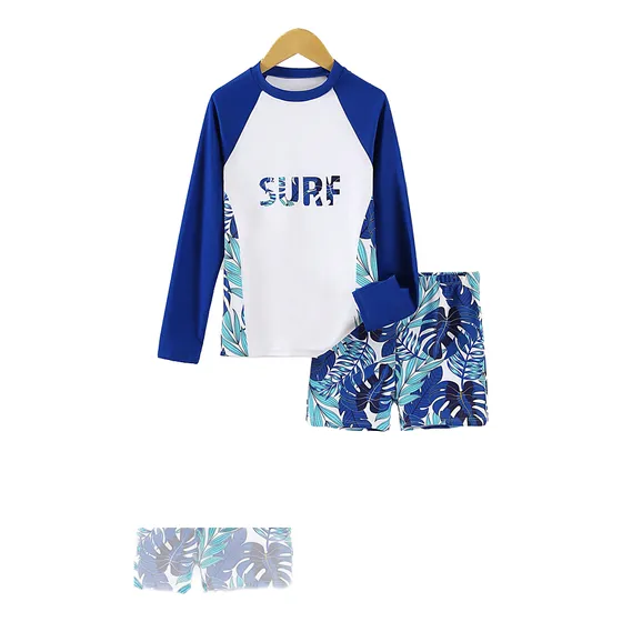 Traje De Baño Niño Combinado Con Camiseta Manga Larga