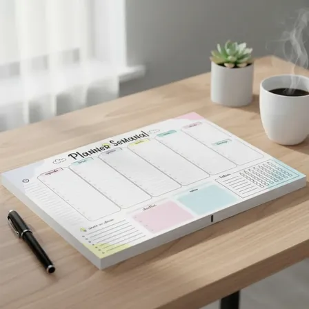 Bloco Planner Semanal Diario Mesa Destacável A4 Organizacao Planner De Mesa 2026 Organizador Planejamento Diário Cores Diversas Agenda Semanal Planner Cute Pastel 2027