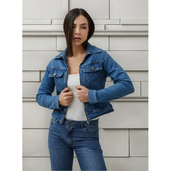 Campera De Jean Elastizada Torine - Rigel Azul