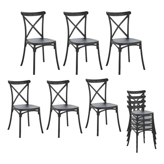 Set De 6 Sillas Crossback Resistentes Eventos Inmatmex