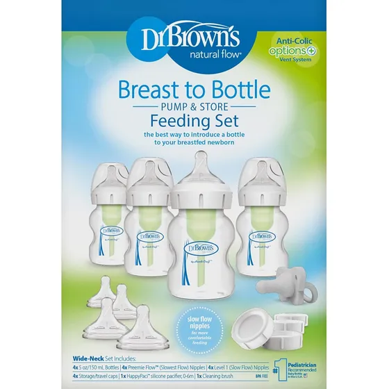 Set De Teteros Dr Browns 5 Oz Flujo Lento.+ Chupon