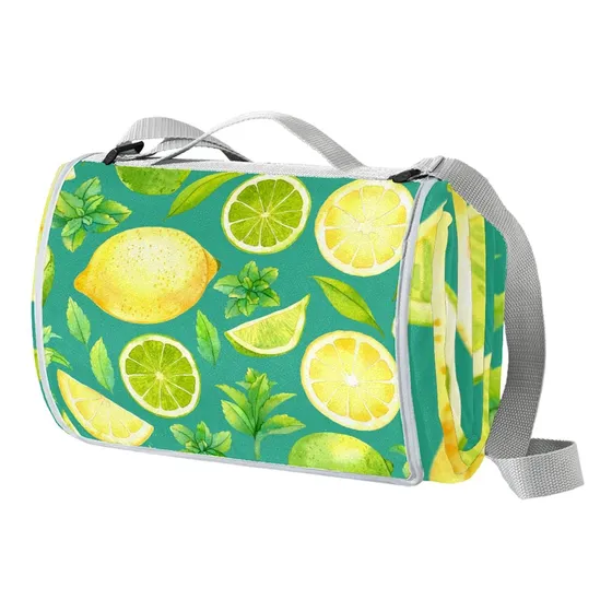 Manta Picnic Al Aire Libre Verde Fruta Limon 57''x59'' Playa