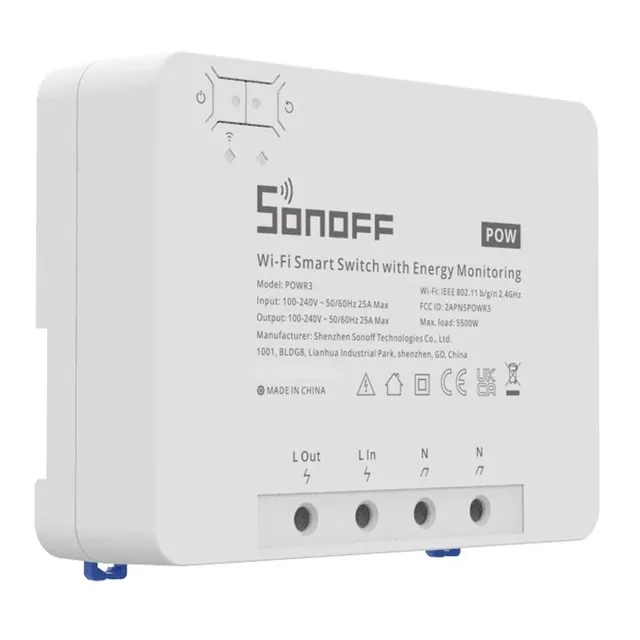 Interruptor Wifi Con Medición De Energía Sonoff  R3 De 25a