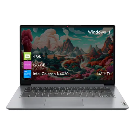 Notebook Lenovo Ideapad Celeron 4gb 128gb 14 Hd Win11 Color Gris