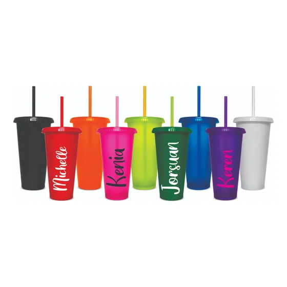 6 Vasos Con Nombres 24 Onzas  Reutilizables Personalizados