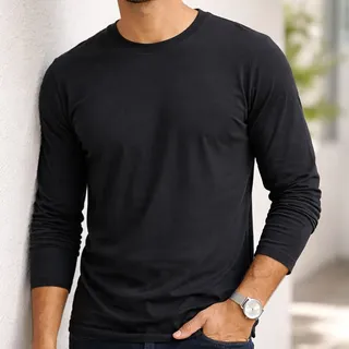 Agstho Camiseta Manga Longa Masculina Básica 100% Algodão Camisa
