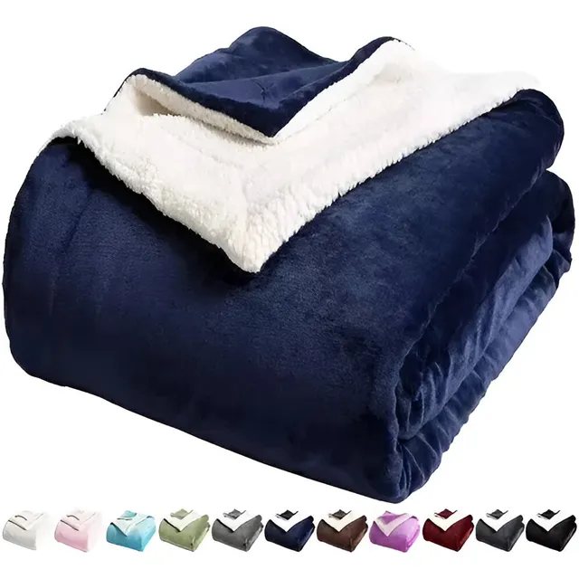 Frazada Manta Polar Con Corderito 2 Plazas Varios Colores 