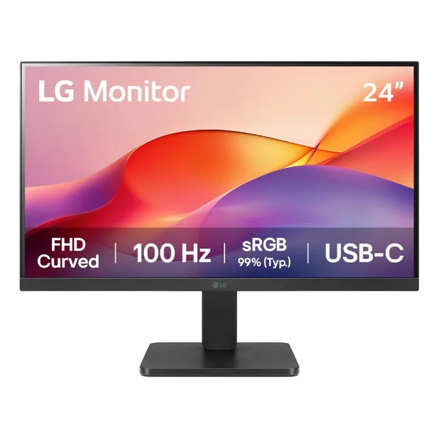 Monitor LG 24'' Curvo Fhd De 100 Hz Con Usb-c 24u421a-b Color Negro 110v