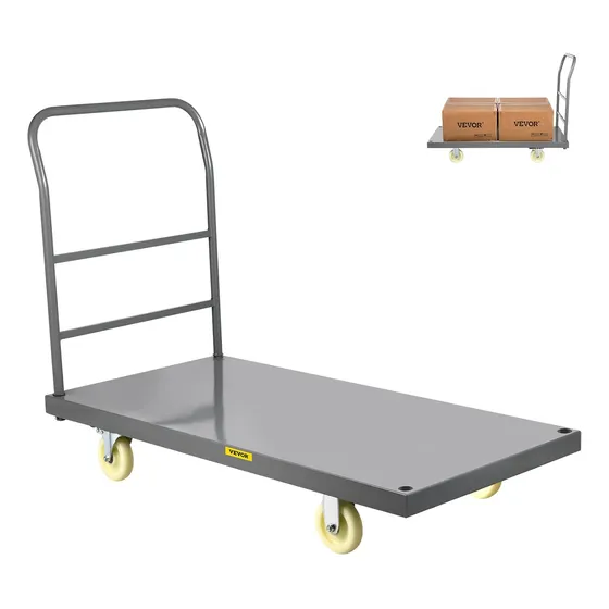 Camión De Plataforma, Carrito Plano De Acero De Capacidad De