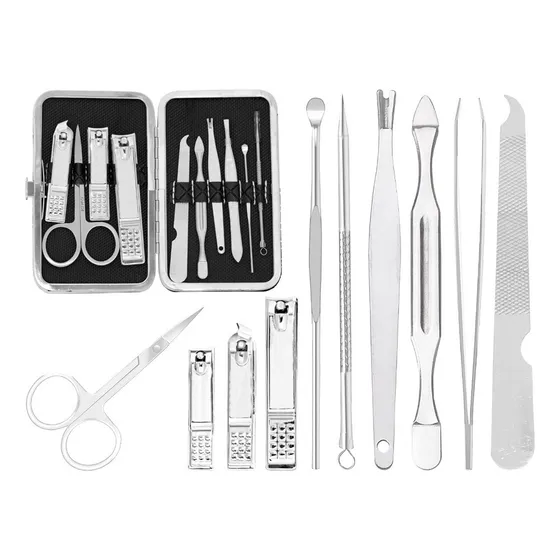 Set Manicura Pedicura Estuche 11 Piezas Corta Uñas Tijera