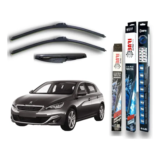 Kit 3 Escobillas Peugeot 308 2010 2011 2012 2013 2014 2015 +