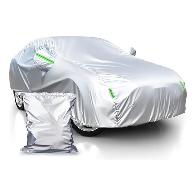 Cubierta Funda Protector Impermeable Para Coche Con Reflectantes Todostore De 4.7m Color Platateado
