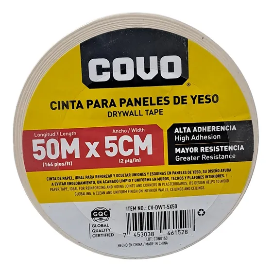 Cinta De Papel Para Paneles De Yeso Covo