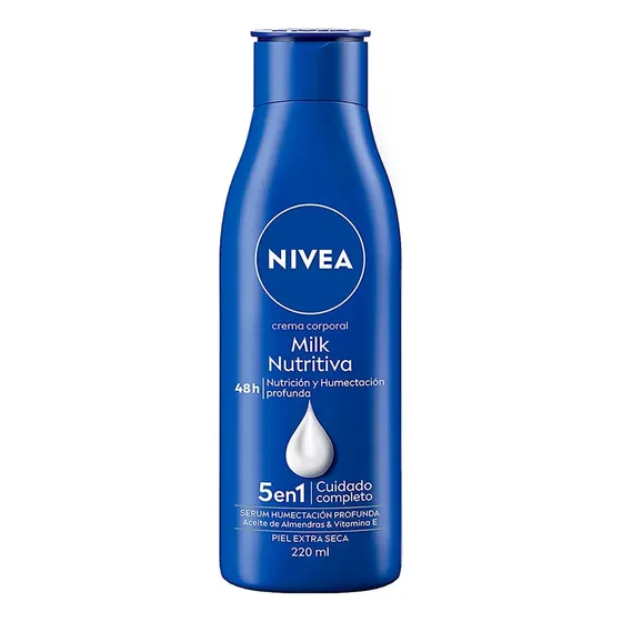 Crema Nivea 5 En 1 Milk Nutritiva 48h Piel Extra Seca 220ml