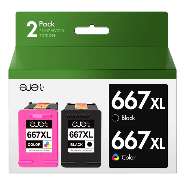 2 Cartuchos De Tinta Genéricos Para Hp 667 667xl Deskjet 237