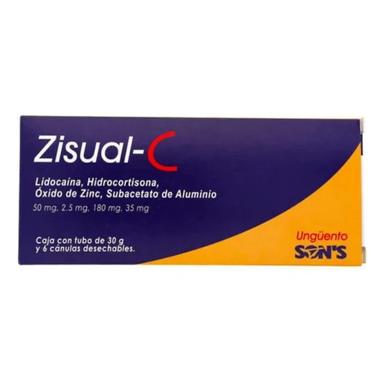 Zisual-c Ungüento 5 G/0,25 G/18 G/3,5 G, 1 Tubo 30 G + 6 Aplicadores