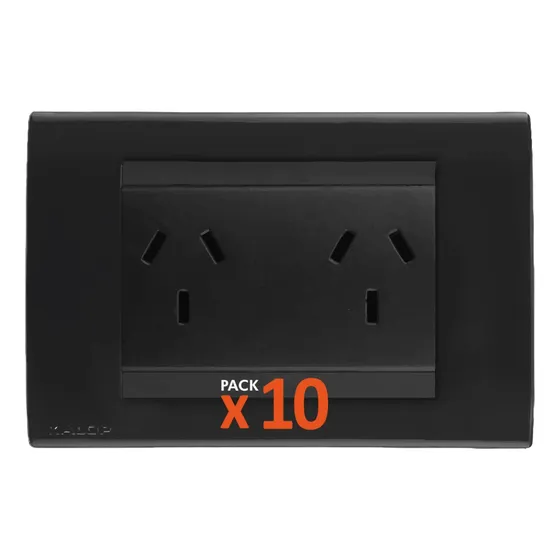 Llave De Luz Armada Toma Doble Civil Kalop | Pack X10