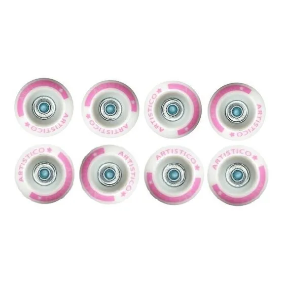 Ruedas Patines 54mm Pvc X 8 Unidades Rulemanes Abec7 Stopper Mod: Ruedas/patin/pvcx8 Color BCO/ROSA