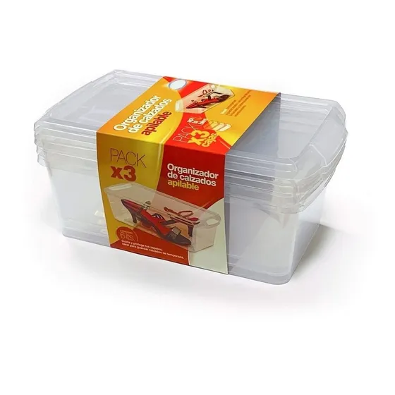 Organizador Zapatos X30 Plastico Con Tapa Zapatillas Calzado